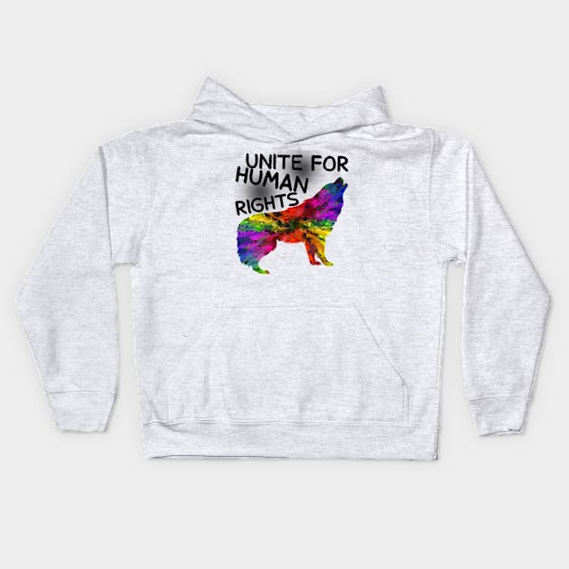 Wolf Howling Kids Hoodie by focusLBdesigns